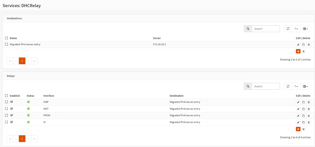 Configuration du relai DHCP